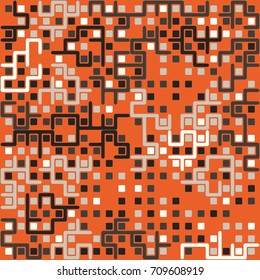 Seamless geometric pattern with colored elements, vector abstract background