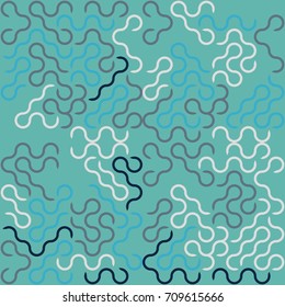Seamless geometric pattern with colored elements, vector abstract background