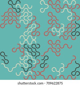Seamless geometric pattern with colored elements, vector abstract background