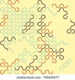 Seamless geometric pattern with colored elements, vector abstract background