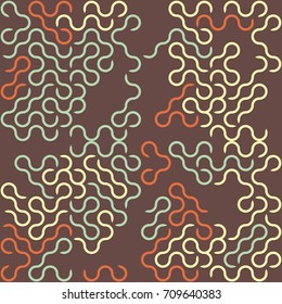 Seamless geometric pattern with colored elements, vector abstract background