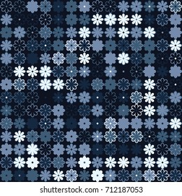 Seamless geometric pattern with colored elements, vector abstract background