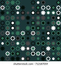 Seamless geometric pattern with colored elements, vector abstract background