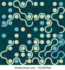 Seamless geometric pattern with colored elements, vector abstract background