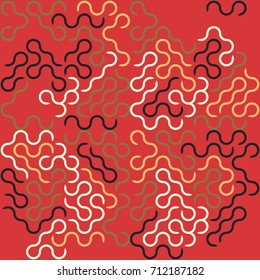Seamless geometric pattern with colored elements, vector abstract background