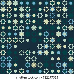 Seamless geometric pattern with colored elements, vector abstract background