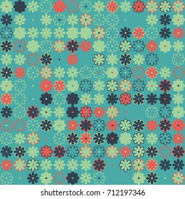 Seamless geometric pattern with colored elements, vector abstract background