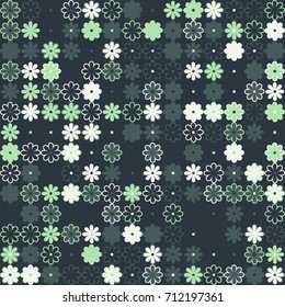 Seamless geometric pattern with colored elements, vector abstract background