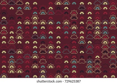 Seamless geometric pattern with colored elements, vector abstract background