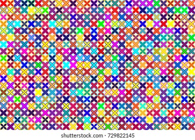 Seamless geometric pattern with colored elements, vector abstract background