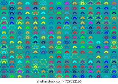 Seamless geometric pattern with colored elements, vector abstract background