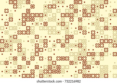 Seamless geometric pattern with colored elements, vector abstract background
