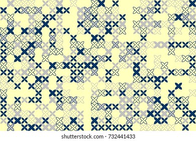 Seamless geometric pattern with colored elements, vector abstract background