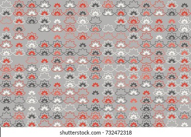 Seamless geometric pattern with colored elements, vector abstract background