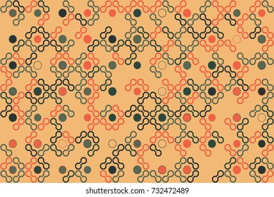 Seamless geometric pattern with colored elements, vector abstract background