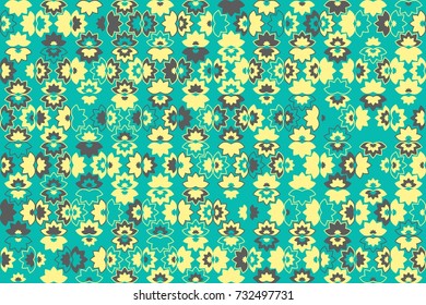 Seamless geometric pattern with colored elements, vector abstract background