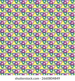 Seamless geometric pattern with colorful abstract shapes for modern design and textile decoration