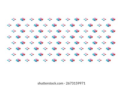 Padrão geométrico contínuo com formas abstratas coloridas em vermelho e turquesa, perfeito para fundos digitais modernos, impressões têxteis, papéis de parede e projetos de design de produtos.