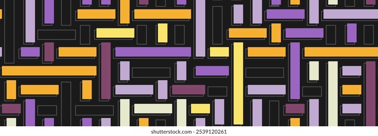 Seamless geometric pattern. Colorful background of arbitrary shapes. Abstract composition for textures, packaging, wallpapers, covers, banners and posters. A creative idea in a flat style   