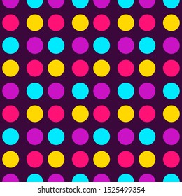Seamless geometric pattern with colorful circles.