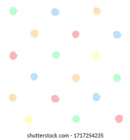 Patrón geométrico impecable con círculos coloridos sobre un fondo blanco. Arcoiris. Fondo aislado. Excelente para tela, papel pintado, textil, envoltura. Ilustración vectorial. 