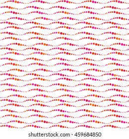 Seamless geometric pattern. Colorful dots in different sizes
