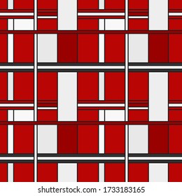 Seamless geometric pattern with colorful elements, vector background.