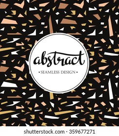 Seamless geometric pattern with colorful elements, vector background.