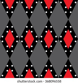 Seamless geometric pattern with colorful elements, vector background.