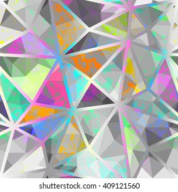 Seamless geometric pattern with colorful elements, vector background.