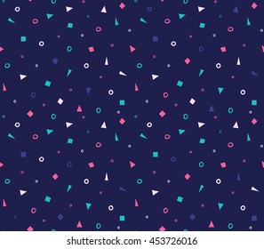 Seamless geometric pattern with colorful elements, vector background. Simple universal design.