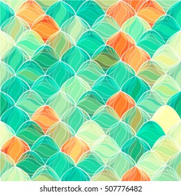Seamless geometric pattern with colorful elements, vector abstract background.