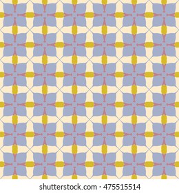 Seamless geometric pattern, colorful fabric texture, seamless background. Contemporary graphic design, ethnic ornament. Vector illustration