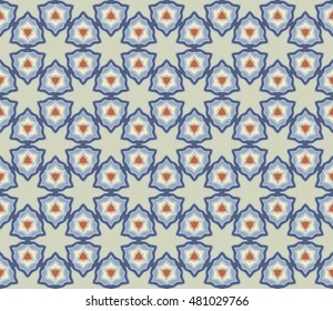 Seamless geometric pattern, colorful fabric texture, seamless background. Contemporary graphic design, ethnic arabic, indian ornament. Vector illustration