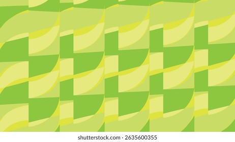 Seamless geometric pattern of colorful green, yellow, and blue leaves creates an abstract mosaic design for a vibrant backdrop or wallpaper
