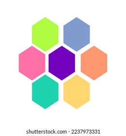 Seamless geometric pattern. Colorful infinity abstract honeycomb geometrical background. Sixangle, hexagon background. Vector illustration. Concept for chart design .