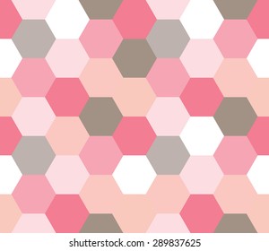Seamless geometric pattern. Colorful infinity abstract honeycomb geometrical background. Sexangle, hexagon background. Vector illustration.