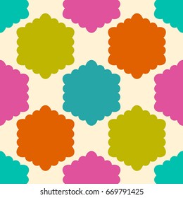 Seamless geometric pattern. Colorful infinity abstract curly honeycomb geometrical background. Sexangle, hexagon background. Vector illustration.