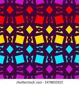 Seamless geometric pattern with colorful mosaic.
