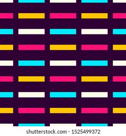Seamless geometric pattern with colorful rectangles.