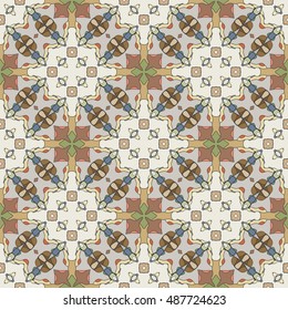 Seamless geometric pattern, colorful repeating texture, seamless background. Contemporary graphic design, ethnic ornament. Vector illustration