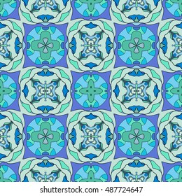 Seamless geometric pattern, colorful repeating texture, seamless background. Contemporary graphic design, ethnic ornament. Vector illustration