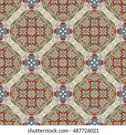 Seamless geometric pattern, colorful repeating texture, seamless background. Contemporary graphic design, ethnic ornament. Vector illustration