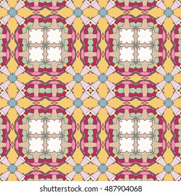 Seamless geometric pattern, colorful repeating texture, seamless background. Contemporary graphic design, ethnic ornament. Vector illustration