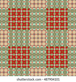 Seamless geometric pattern, colorful repeating texture, seamless background. Contemporary graphic design, ethnic ornament. Vector illustration