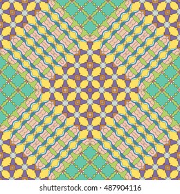 Seamless geometric pattern, colorful repeating texture, seamless background. Contemporary graphic design, ethnic ornament. Vector illustration