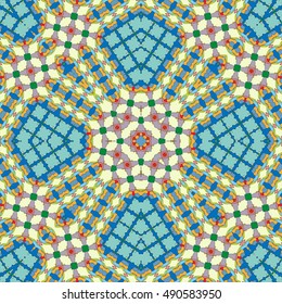 Seamless geometric pattern, colorful repeating texture, seamless background. Contemporary graphic design, ethnic ornament. Vector illustration