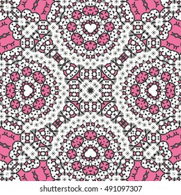Seamless geometric pattern, colorful repeating texture. Contemporary graphic design for textile or paper print, ethnic ornament. Abstract seamless background in mosaic art style. Vector illustration