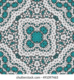 Seamless geometric pattern, colorful repeating texture. Contemporary graphic design for textile or paper print, ethnic ornament. Abstract seamless background in mosaic art style. Vector illustration