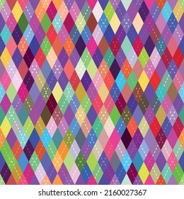 Nahtloses geometrisches Muster mit bunten Hombussen. Vektorgrafik